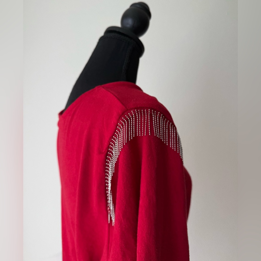 Love Scarlett shirt blouse embellished fringe at sleeves Size 2X